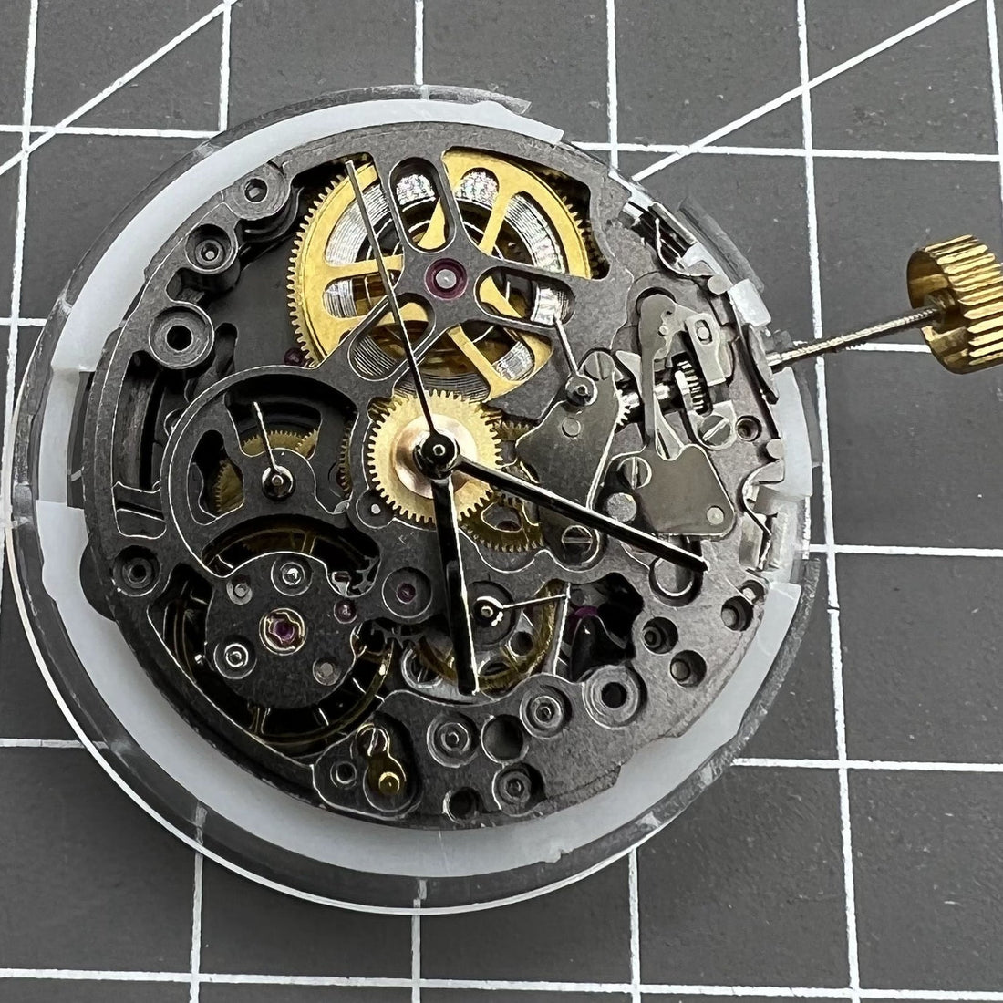 Hollow Black SL4802 Chronograph watch with 41-jewel automatic mechanical movement for precise timekeeping.