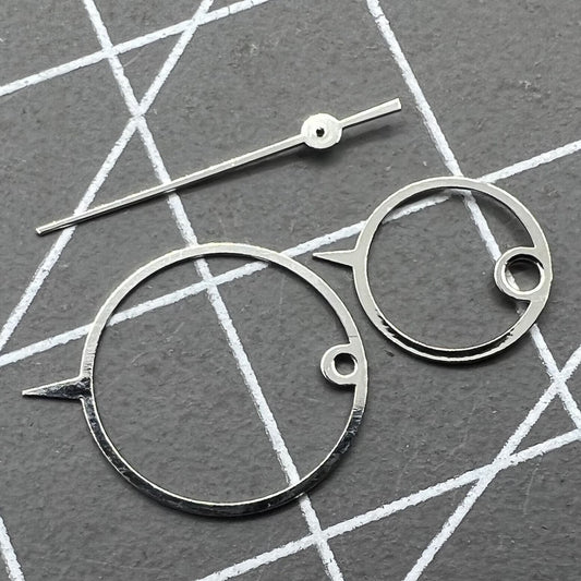 11mm pointed watch hands for Miyota 2035, stylish irregular design enhancing watch accessories.