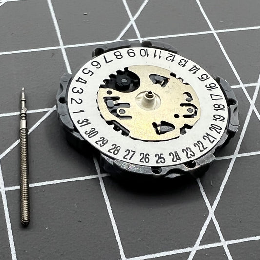 Hattori Epson VJ12B quartz watch movement with date at 6, precision Japan-made mechanism