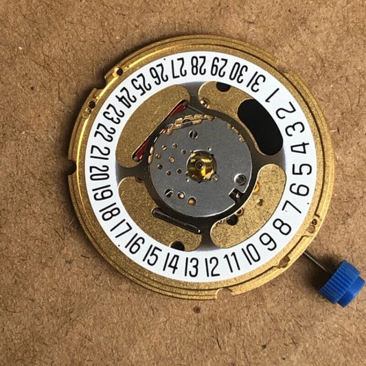 ETA F07.111 Swiss quartz watch movement with 3 hands and date display at 6 o'clock by ETA.