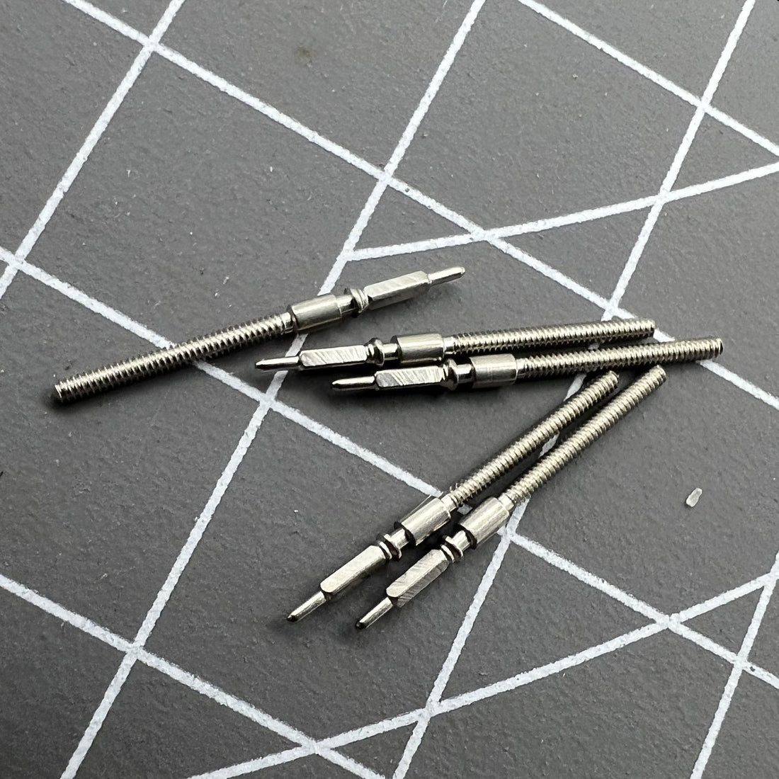 Replacement watch winding stems for ETA 2783, 2784, 2789 movements, compatible with various watch models.