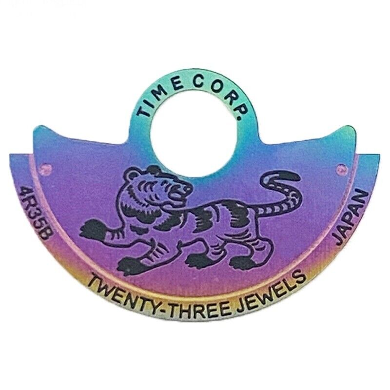 Tiger Black font China Zodiac watch rotor overlay for NH35 NH36 7S26 movements by Tiger brand.