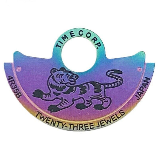 Tiger Black font China Zodiac watch rotor overlay for NH35 NH36 7S26 movements by Tiger brand.