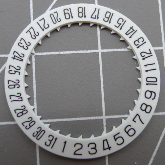 White date disk wheel displaying date at 6 o'clock, compatible with Miyota 8215 8200 movements, generic brand.