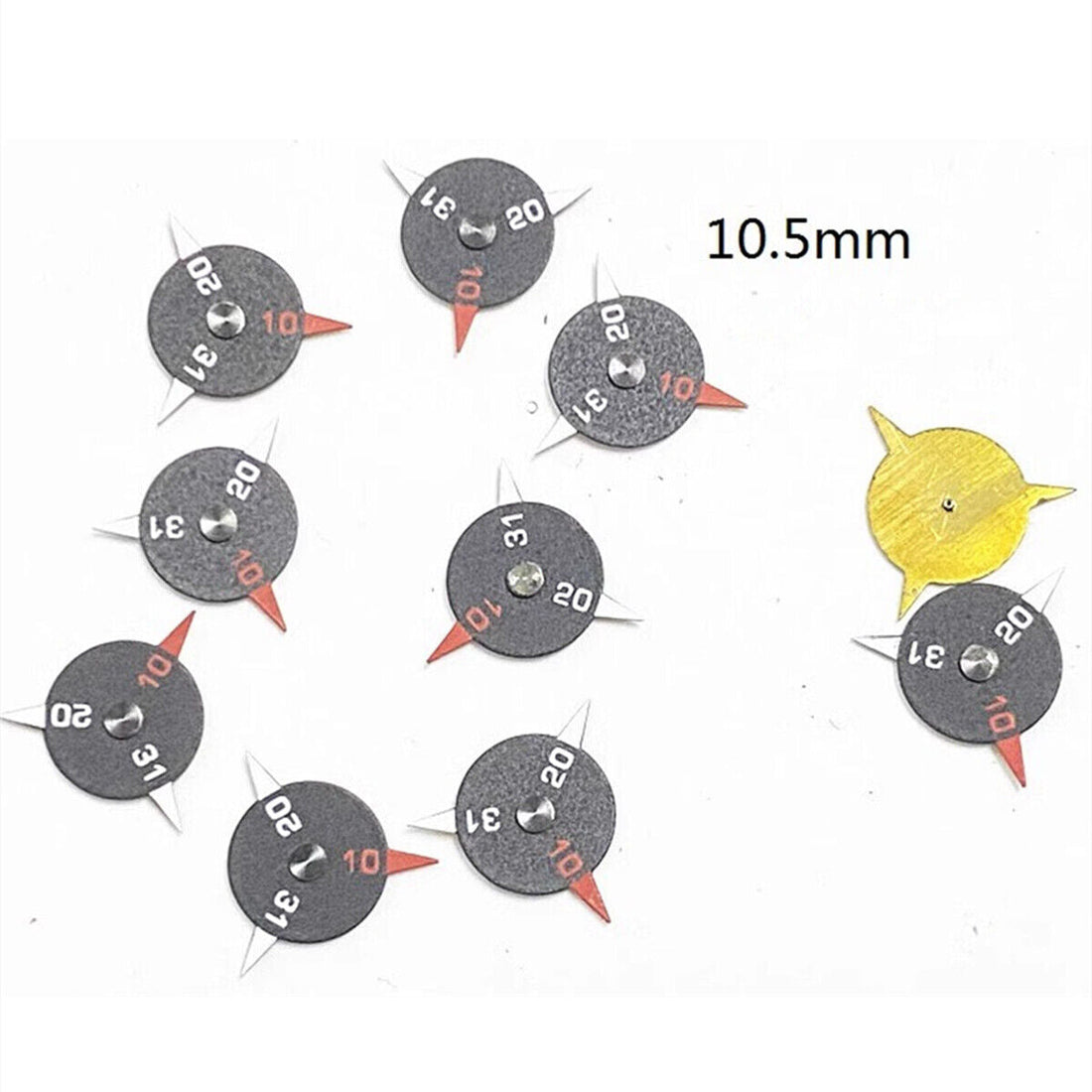 Black 10.5mm triangle small second hand for China 7120 watch movement, generic replacement part.