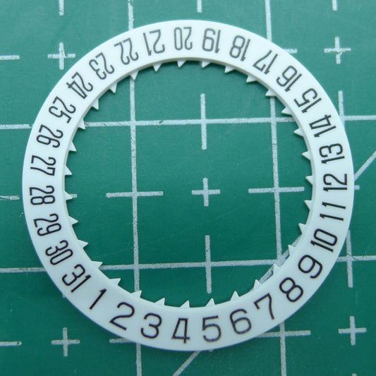 White date disk wheel with clear numbers at 6 o'clock for Miyota 8215/8200, Generic brand.