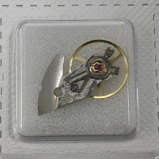Chinese Silver Waved Carved Watch Balance Wheel with Splint, precision ETA2892 replacement part for watch repair.