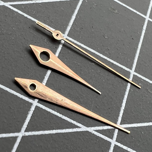 Rose golden trim watch hands, 12.5mm size, compatible with Miyota 2315, 2035, 2036 series.