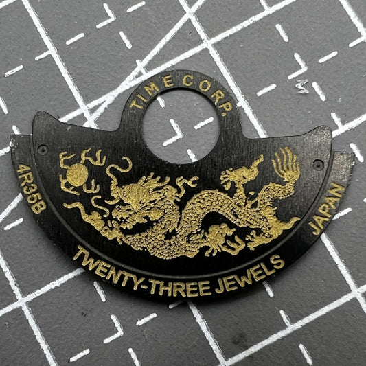 China Drache Zodiac watch accessory with black rotor overlay, compatible with NH35 NH36 7S26 movements.
