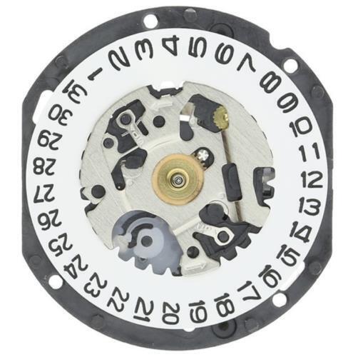 Hattori Epson VX19E quartz watch movement with date display at 3/6, Japan made precision component