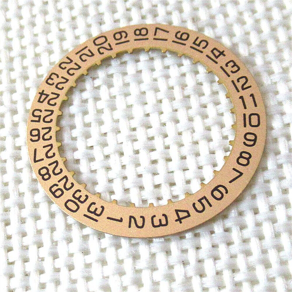 Golden Date disk wheel for movement 2824, date display at 3 o'clock, generic fit, precision part.