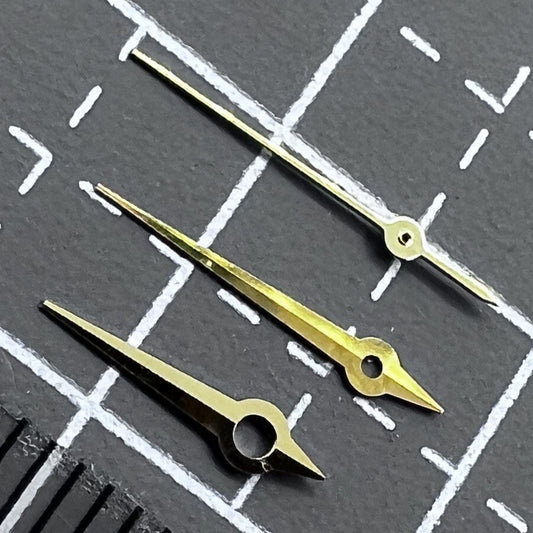 Set of silver watch hands for Ronda 785 quartz movement, 3 hands precision.