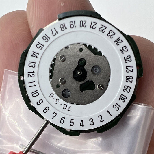 Miyota 2115 Japan Quartz Movement with date display at 6 o'clock, precision watch accessory.