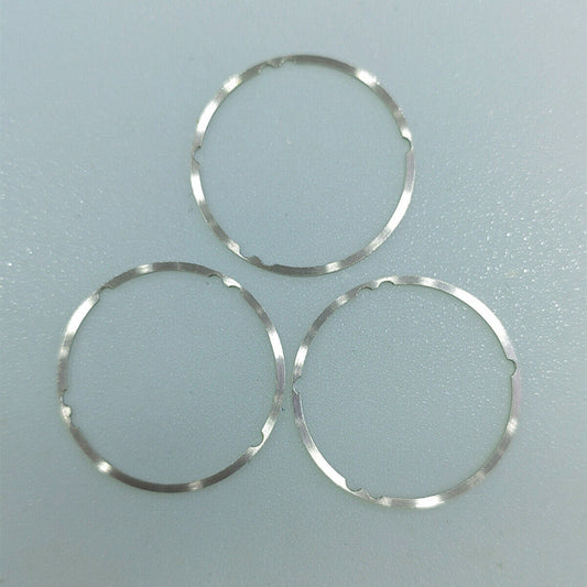 Set of 3 stainless steel dial spacer rings for NH70 NH72 watch movements, enhancing fit and stability.
