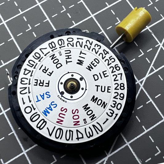 Seiko 5M63A quartz watch movement, Japan model, durable and precise timekeeping component.