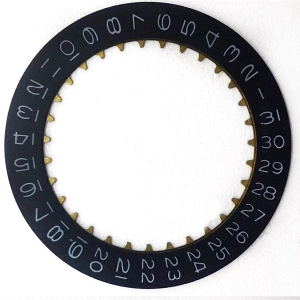 Black and grey font date disk wheel for Dandong 7770 watch, date display at 3 o'clock position.