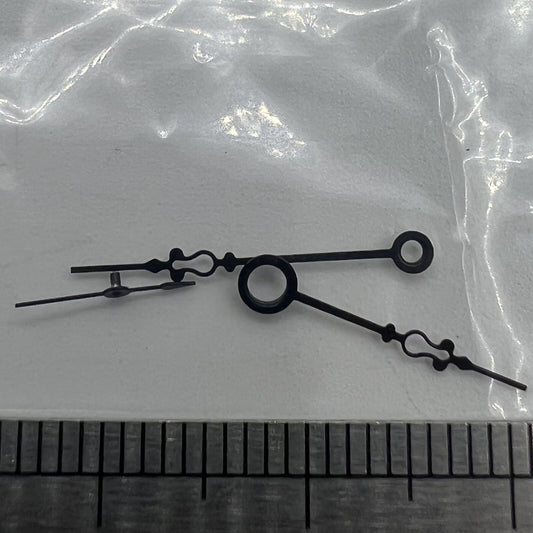 Small black floral watch hands for Seagull ST3600/3621 and ETA 6497/6498 movements, precision crafted.
