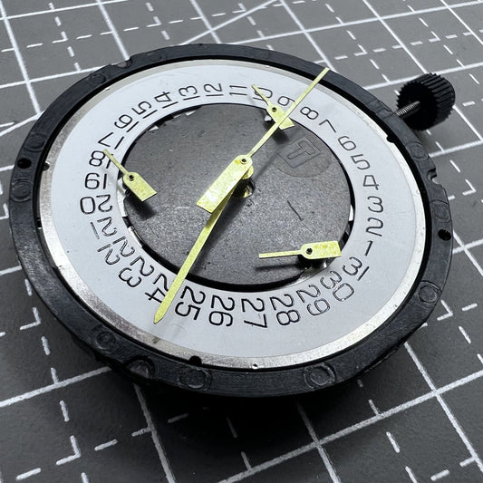 Swiss ETA G10.711 quartz watch movement with 6 hands, date display at 4 o'clock, reliable precision.