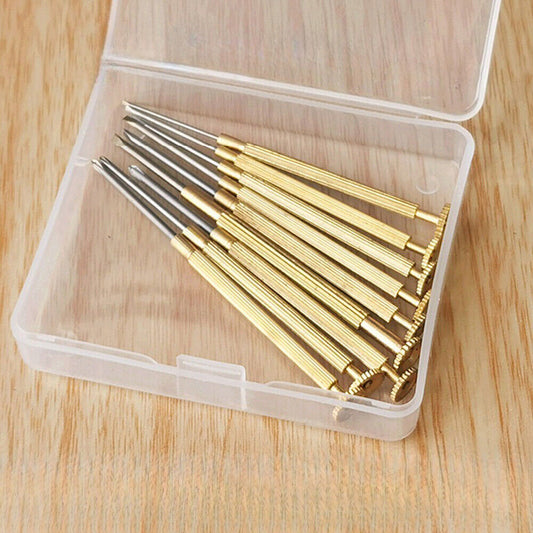 China Made 9pcs steel watch repair screwdriver set, 0.8-1.8mm precision tools for watch accessories maintenance.