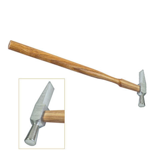 Horotec MSA04.003 hammer with flat and conic heads, 230mm total length, ideal for watch accessory adjustments.