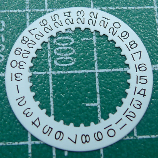 Replacement white date disk wheel for RLX 3235 watch movement, precision fit for accurate date display.