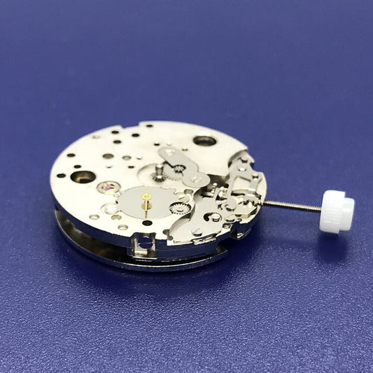 DG2813 automatic mechanical watch movement in silver finish, ideal for watch accessories and repairs.