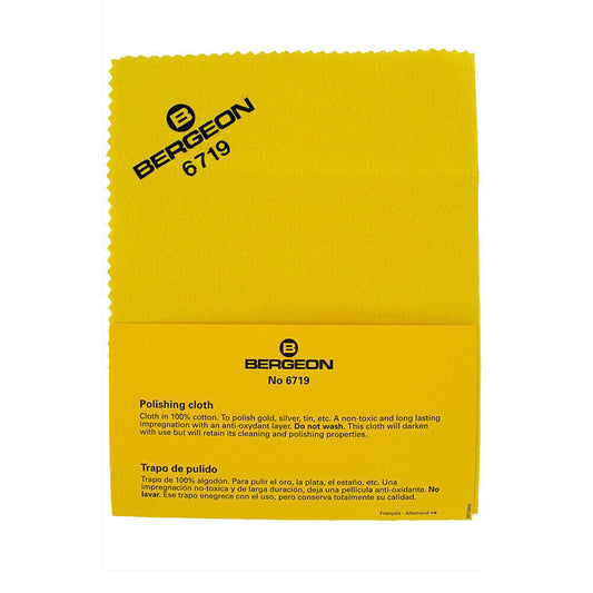 Bergeon 6719 pure cotton polishing cloth for gold and silver watch accessories cleaning.