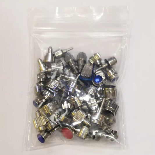 Mixed watch push buttons assortment pack of 50, ideal for watch repairs and replacements, brand new set.