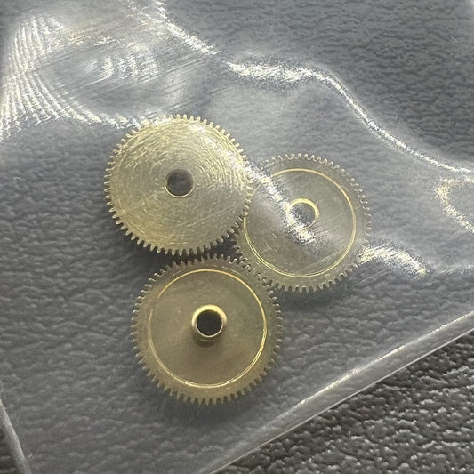 Set of 3 Chongqin PT5000 hour wheels for watch repair and replacement parts.