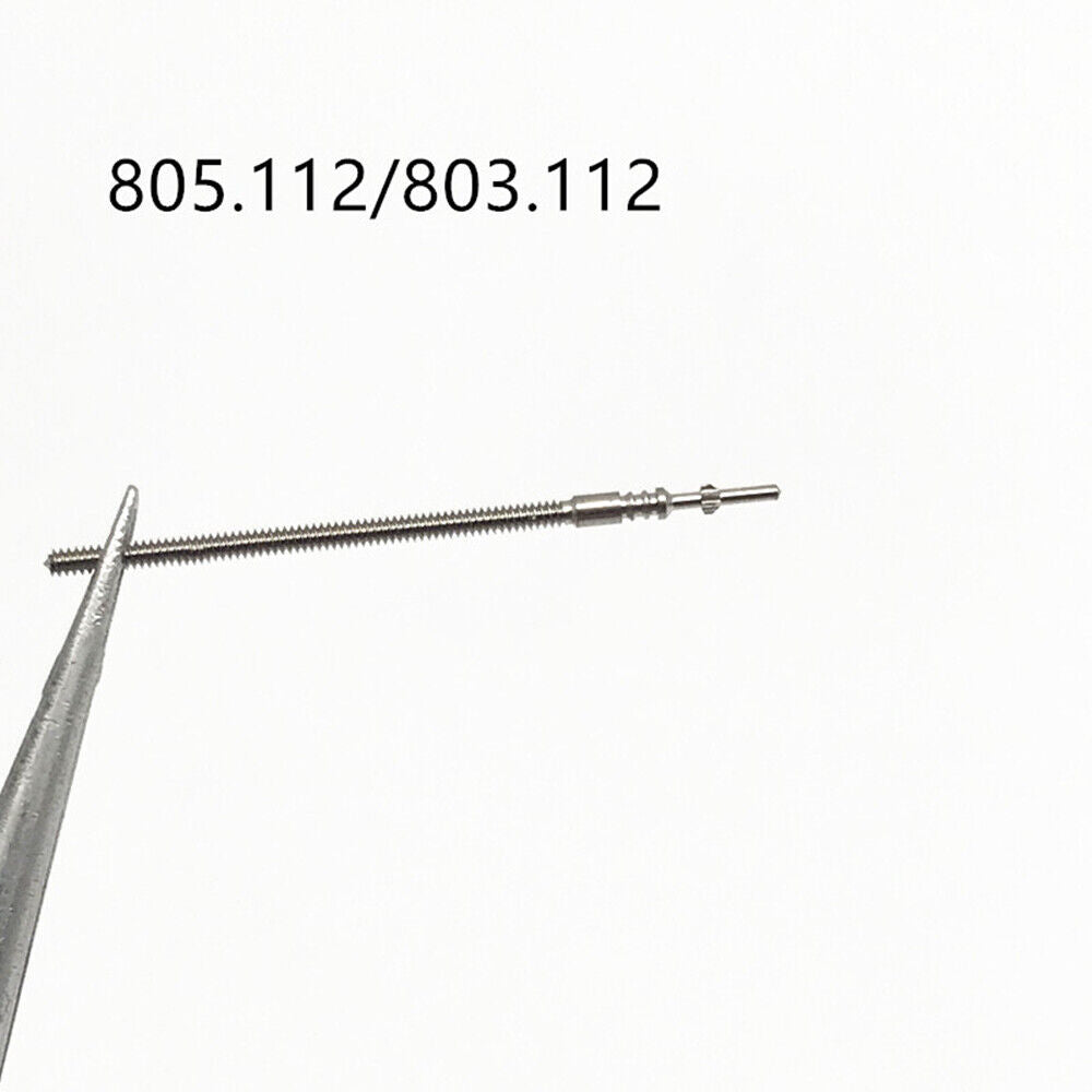 Generic watch winding stem compatible with ETA 805.112/803.112 movement for precise time adjustment.
