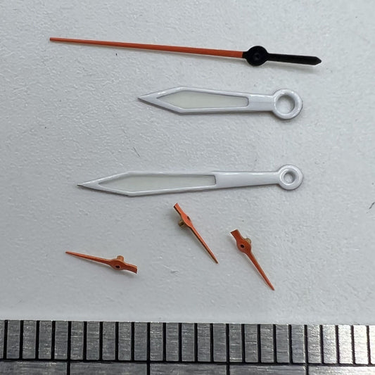 14mm orange and white second watch hand for Miyota OS series, precise timing accessory.