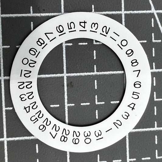 1. Two-piece thickened date disk overlay for Tianjin Seagull 2824 watch movement, enhancing dial clarity.  