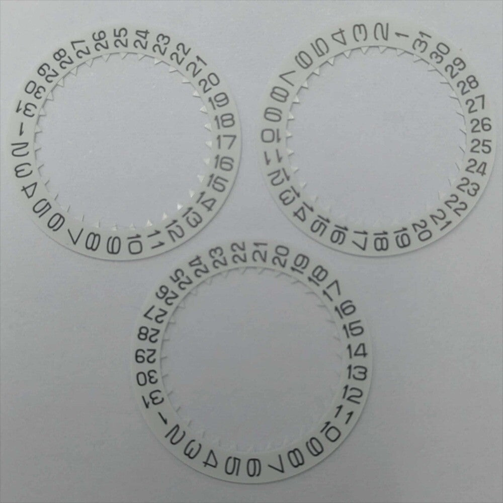 Japan made white date disk wheel with clear numerals for Miyota FS00 watch date at 4, precision watch part.