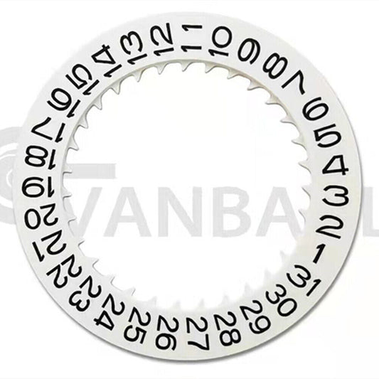 White date disk wheel for NH35 NH36 watch movement, date display at 3 o'clock position by Seiko.