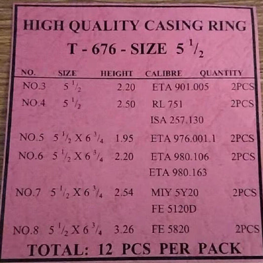 Plastic watch movement holder spacer rings for ETA901.005/257.130/976.001 models, 12pcs set.