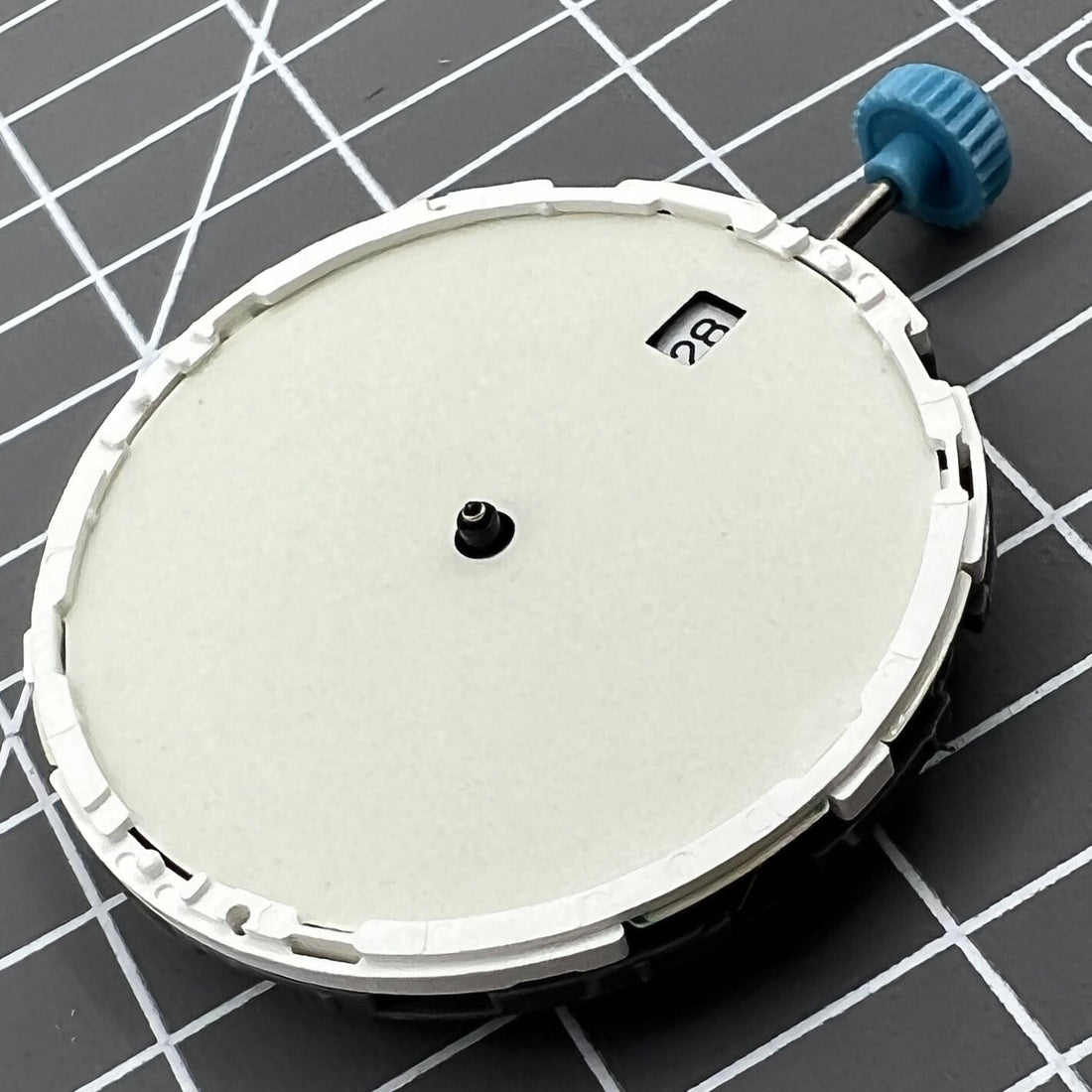 Original Miyota 6N10 quartz watch movement with luminescence, single calendar date at 3, precise timekeeping.