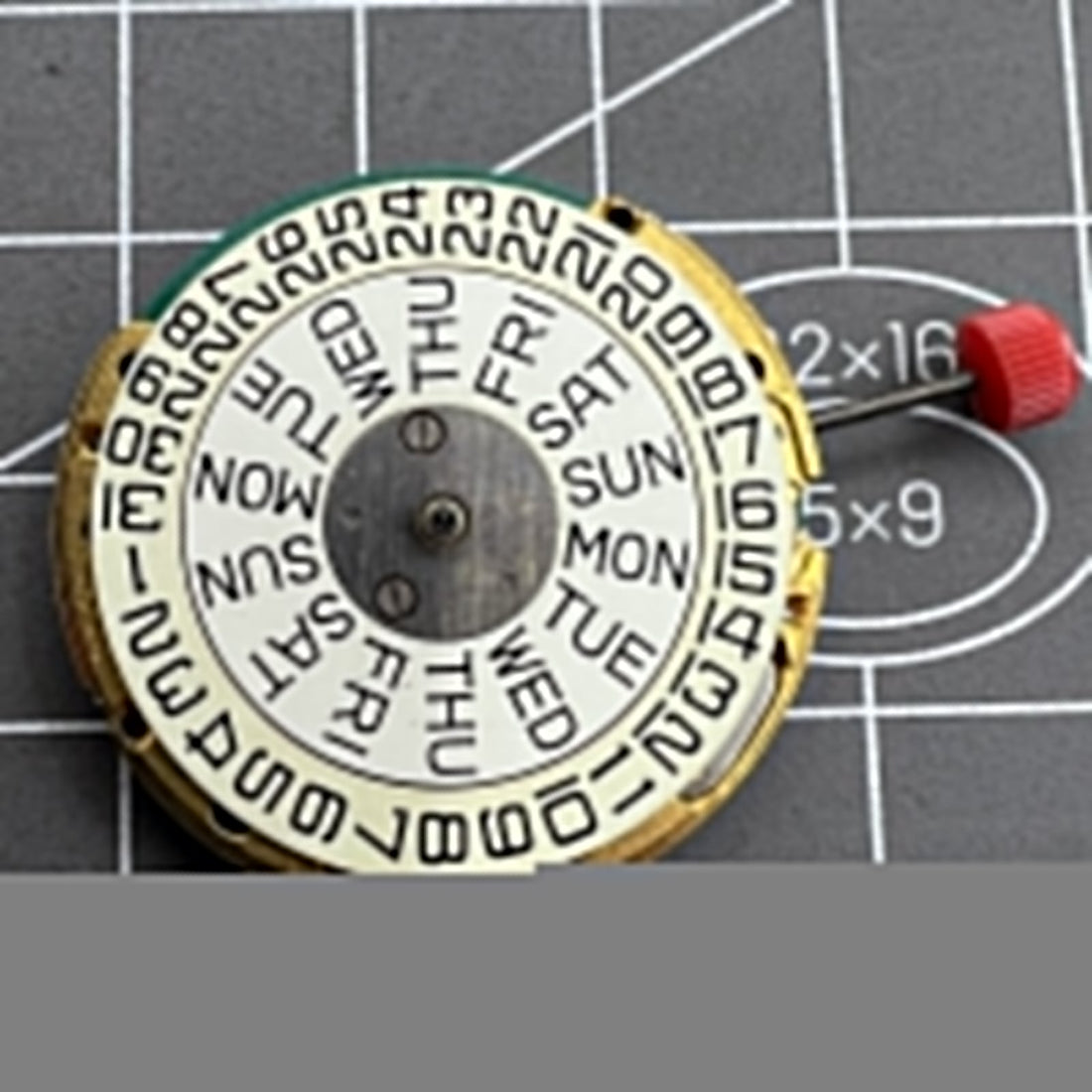 Quartz watch movement ESA 9183 by Swiss brand with dual calendar and three hands for precise timekeeping