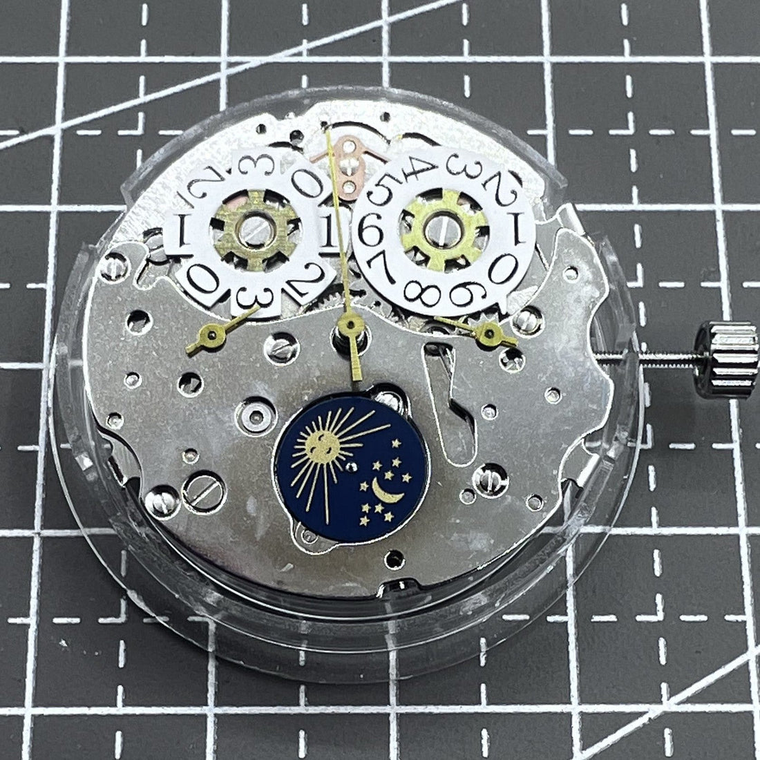 Tianjin Seagull ST16 automatic watch movement with date display at 12 o'clock position