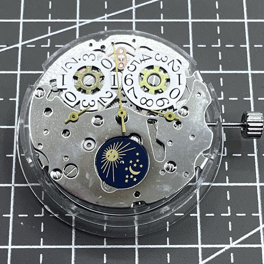 Tianjin Seagull ST16 automatic watch movement with date display at 12 o'clock position