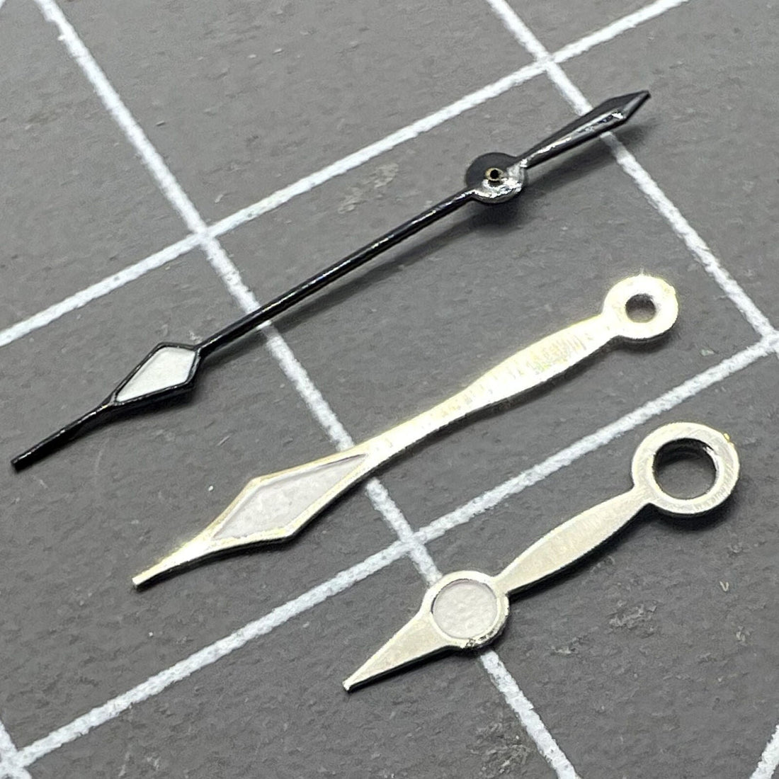 LUME black second hand for Miyota 2035 quartz watch movement, precise replacement part.
