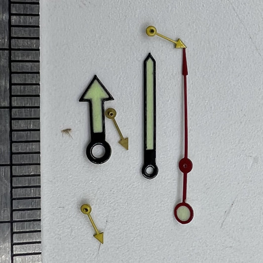 Yellow 11mm small second hand for Miyota OS10 OS20 OS60 OS80 watches, precise timing detail.