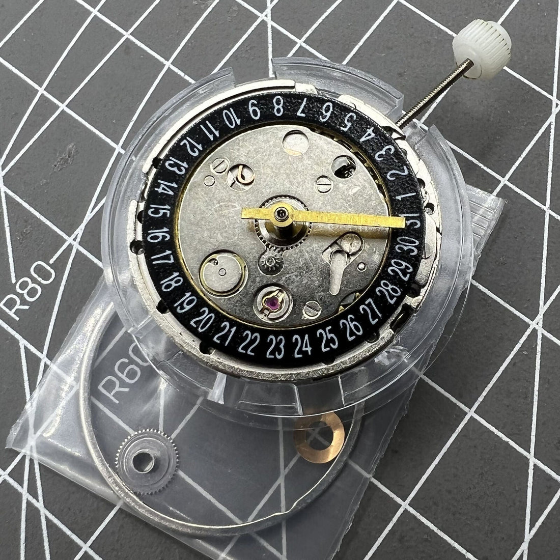 GMT mechanical watch with black dial, day-date calendar at 6, precision 2813 movement.