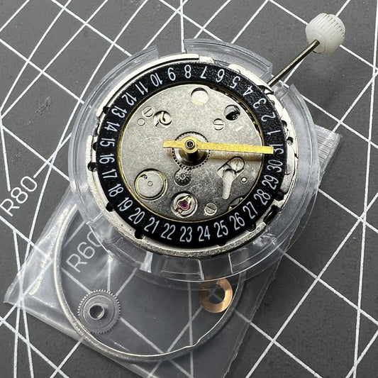 GMT mechanical watch with black dial, day-date calendar at 6, precision 2813 movement.