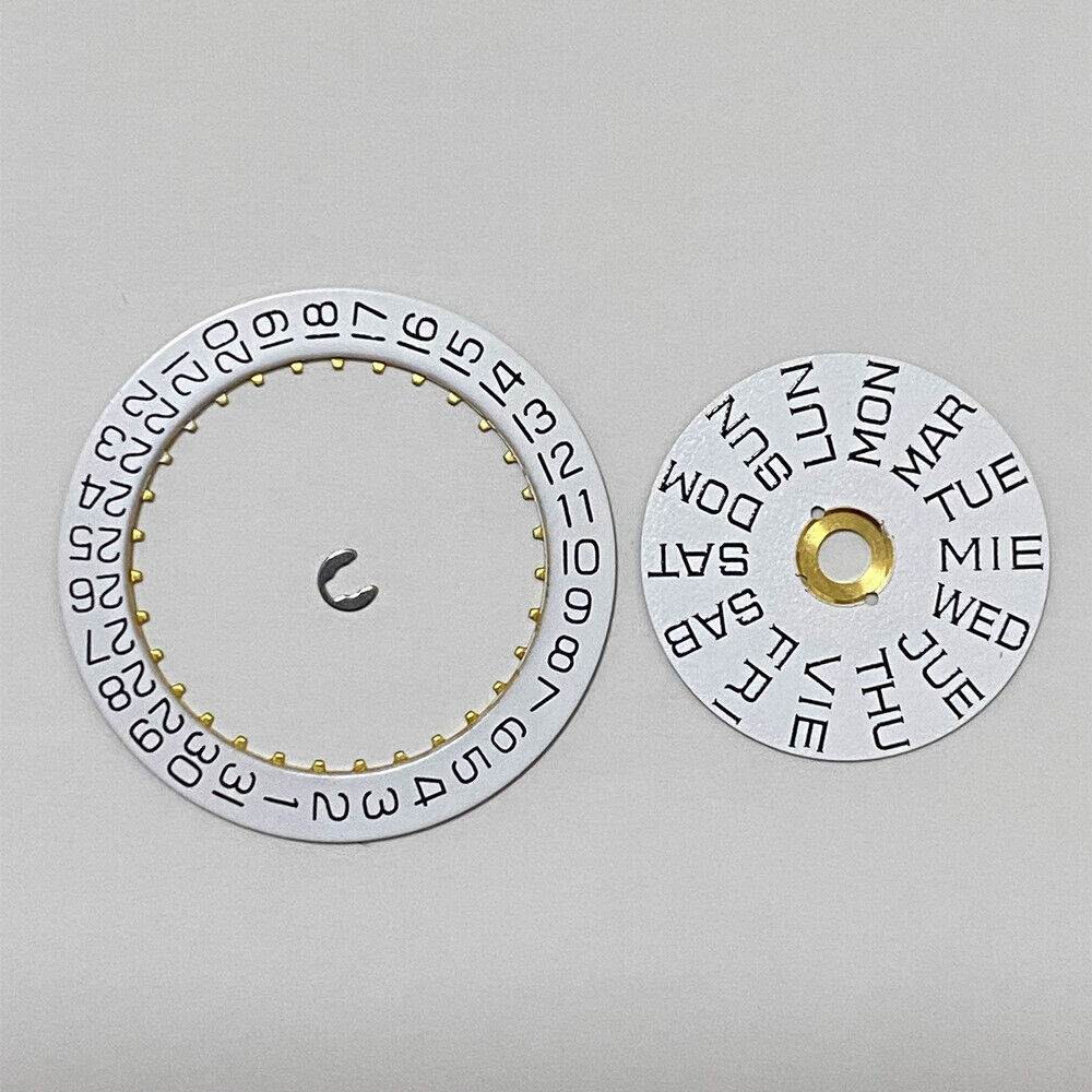 Date week disk and automatic wheel insert for ETA 2846 2836 watch movement.