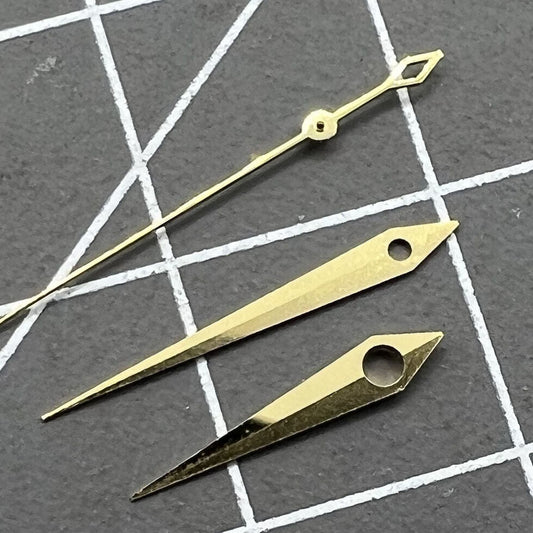 Golden watch hands set with lightning-style second hand for NH35 NH36 movement