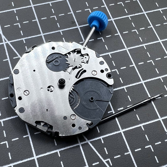 Miyota 6P55 quartz watch movement with high cannon and small seconds at 3 o'clock, precision timekeeping.