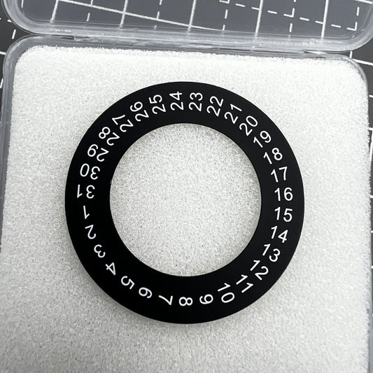 28.5mm AP front date disk in black for 2813 movement, enhancing watch date function.