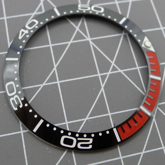 38mm red ceramic waterproof watch bezel, polished finish for men's watch accessories.