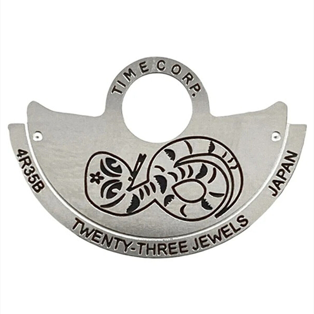 Snake-themed silver rotor overlay for NH35/NH36 4R35 movement by China Zodiac, elegant watch accessory.