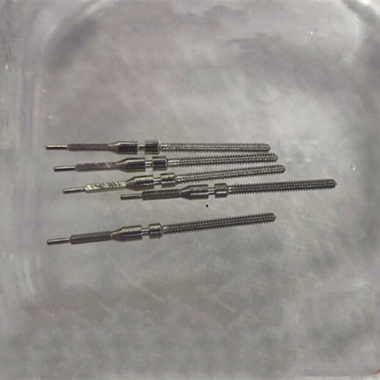 Set of 10 Japanese-made Miyota 8200 watch winding stems for precise movement repair and replacement.